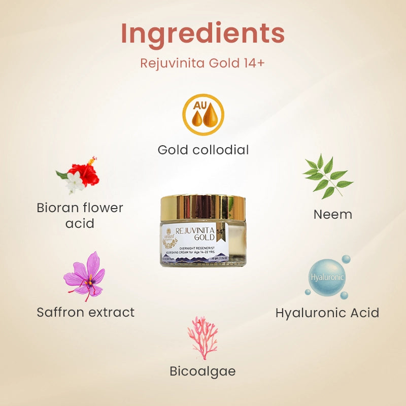 Rejuvinita gold 14+ (for 14 -22 yrs)-Overnight Regenerist Nourishing Cream- 50g