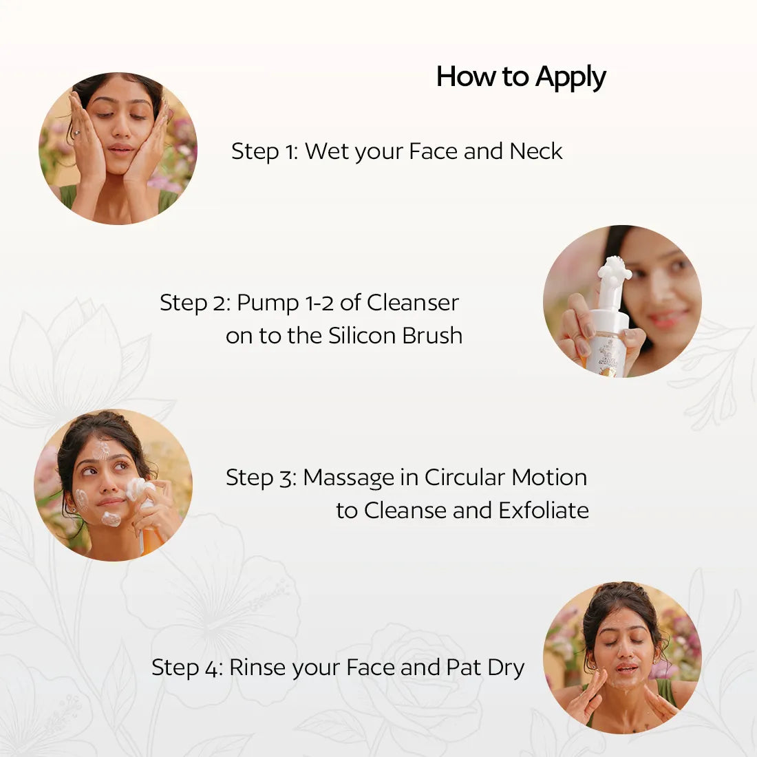 Orange and marigold Mild foaming face cleanser with silicon brush-100ml