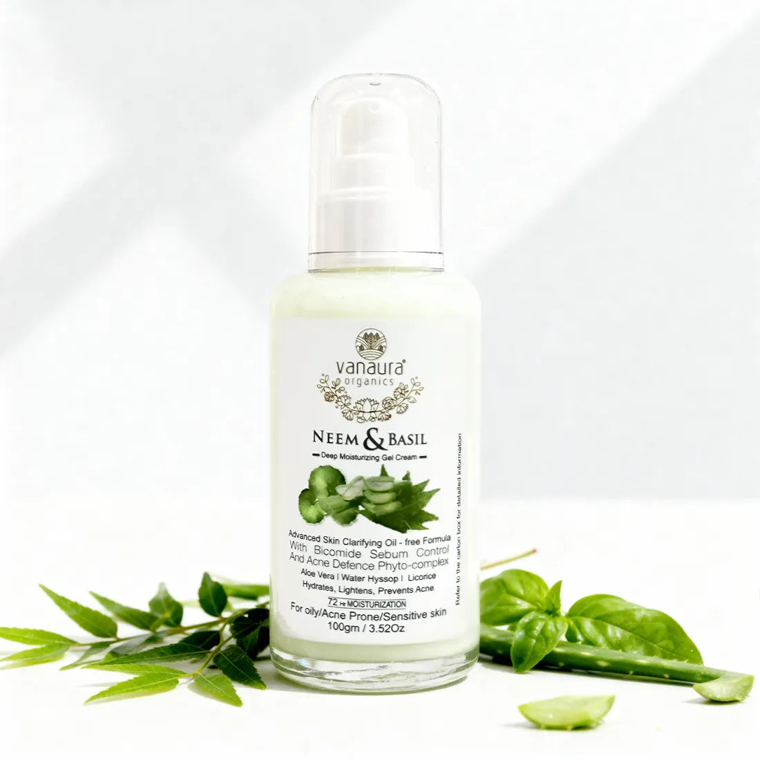 Neem and Basil Deep moisturizing Gel Cream with Nano Engineered Acne Defence Phyto Complex for Acne prone and oily skin-100ml