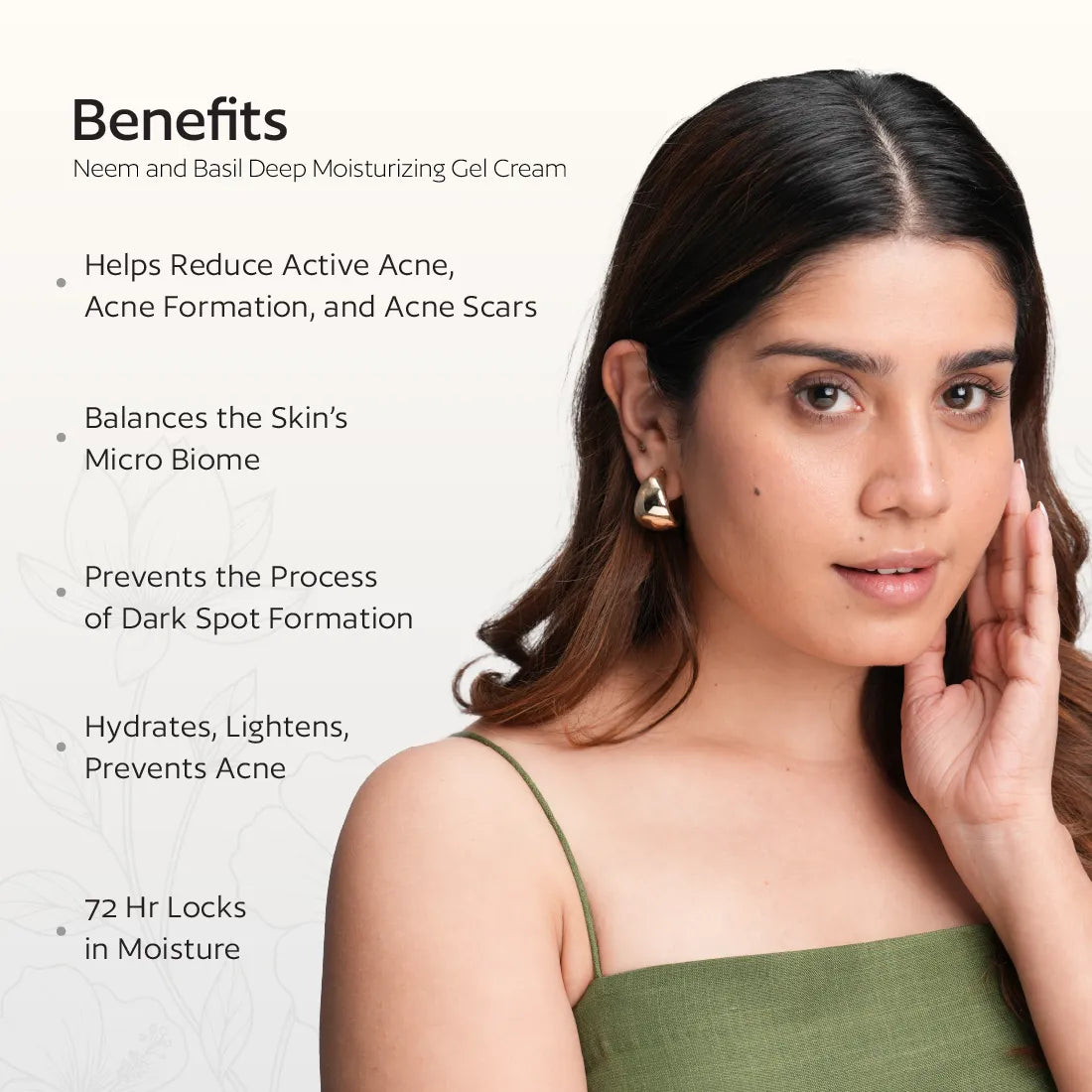 Neem and Basil Deep moisturizing Gel Cream with Nano Engineered Acne Defence Phyto Complex for Acne prone and oily skin-100ml