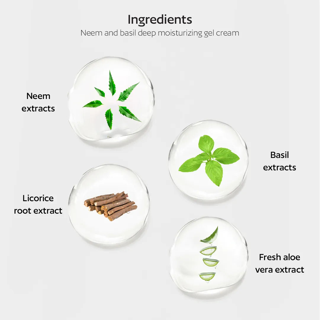 Neem and Basil Deep moisturizing Gel Cream with Nano Engineered Acne Defence Phyto Complex for Acne prone and oily skin-100ml