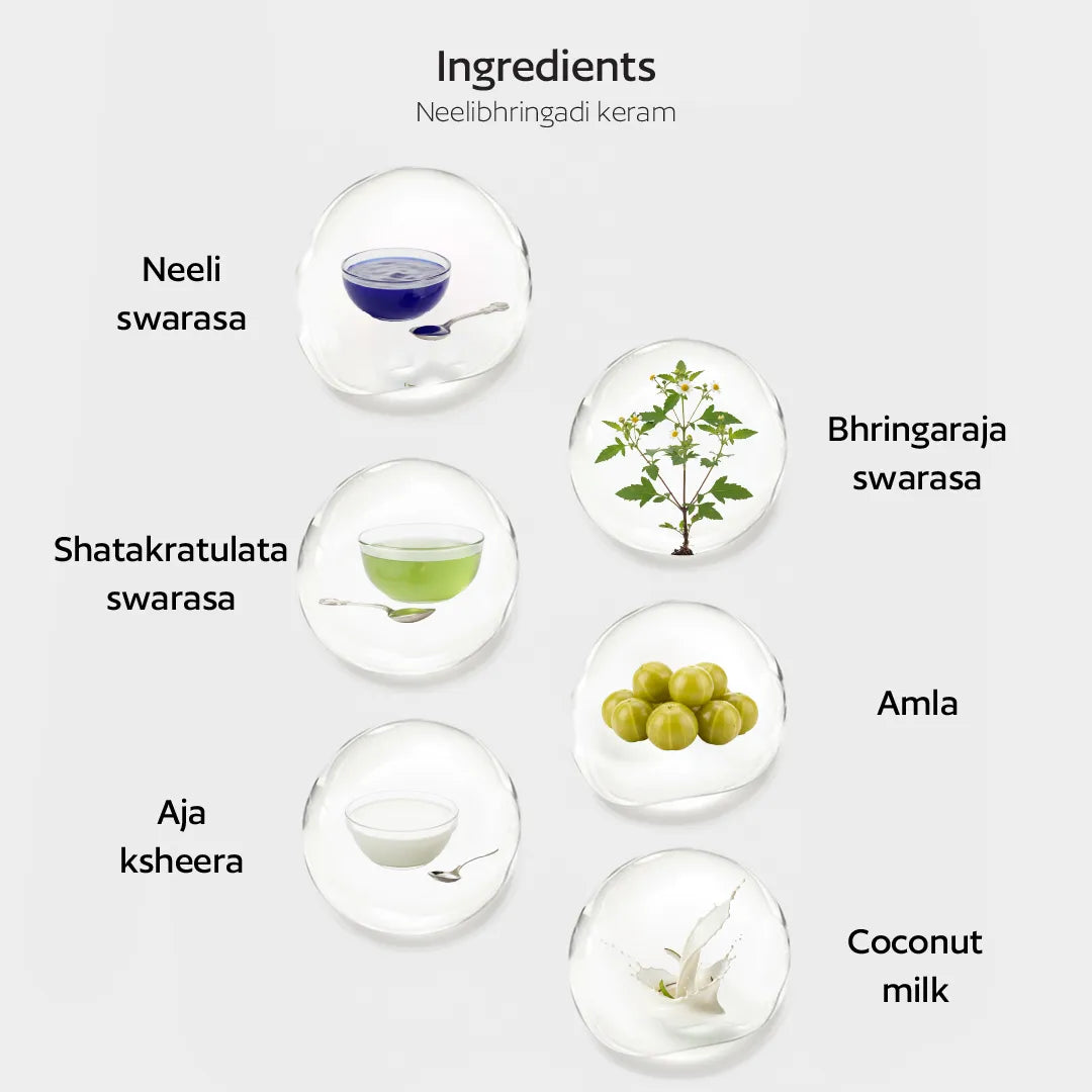 Neelibhringadi Keram - 100% Natural Kerala Ayurveda Hair Oil for Hair Growth