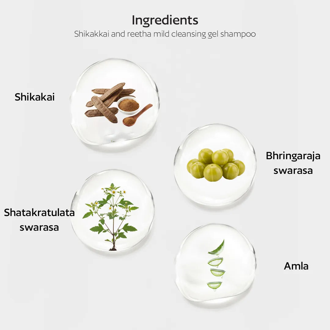 Shikakkai and Reetha Mild Cleansing gel shampoo 200 ML