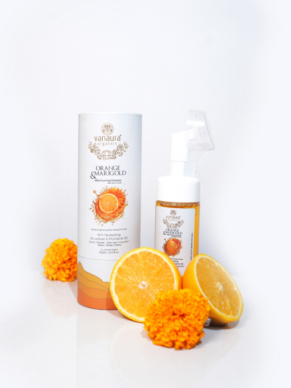 Orange and marigold Mild foaming face cleanser with silicon brush-100ml