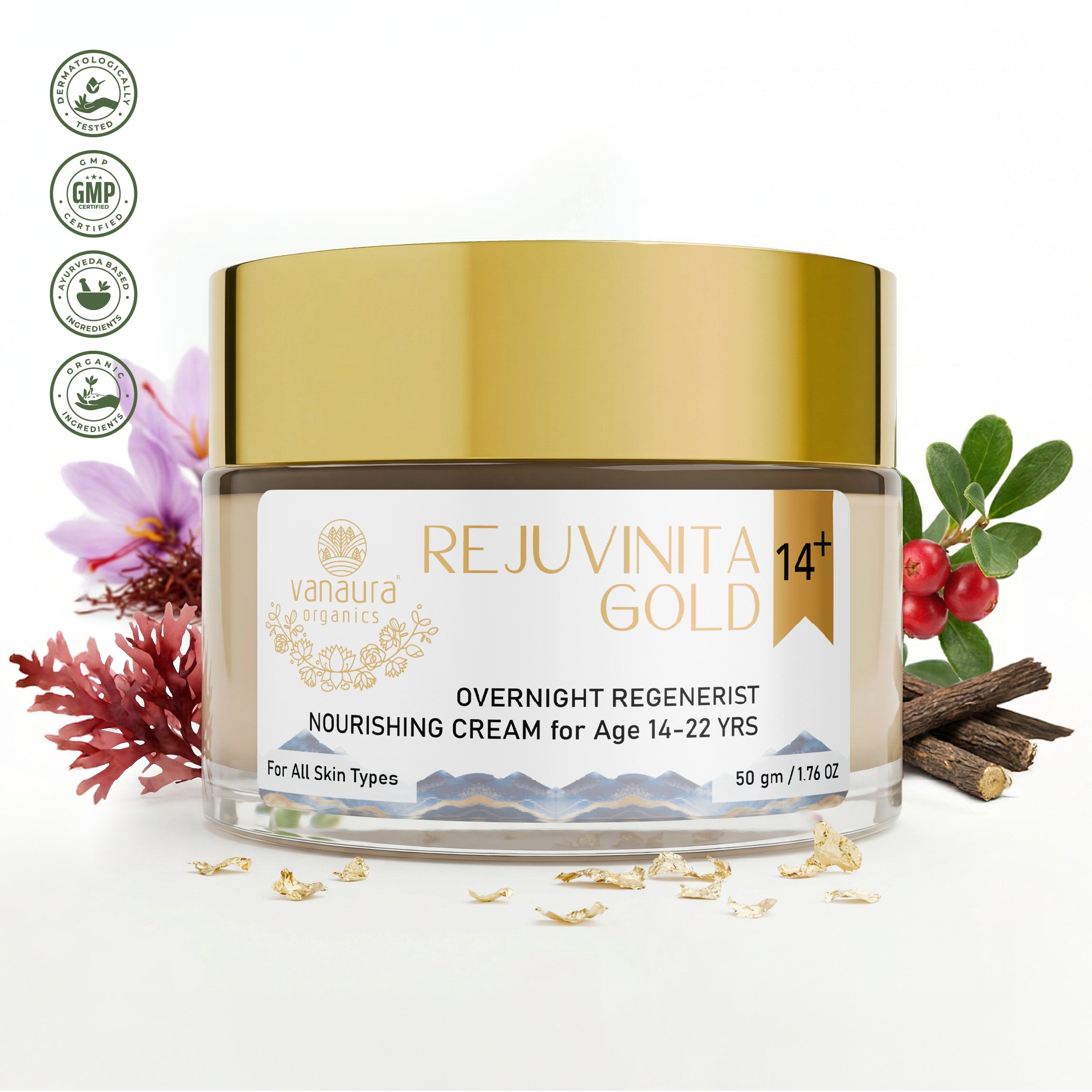 Reviage リバイタライジングゴールドナノクリーム 50g Rejuvinita gold 14+ (for 14 -22 yrs)-Overnight Regenerist