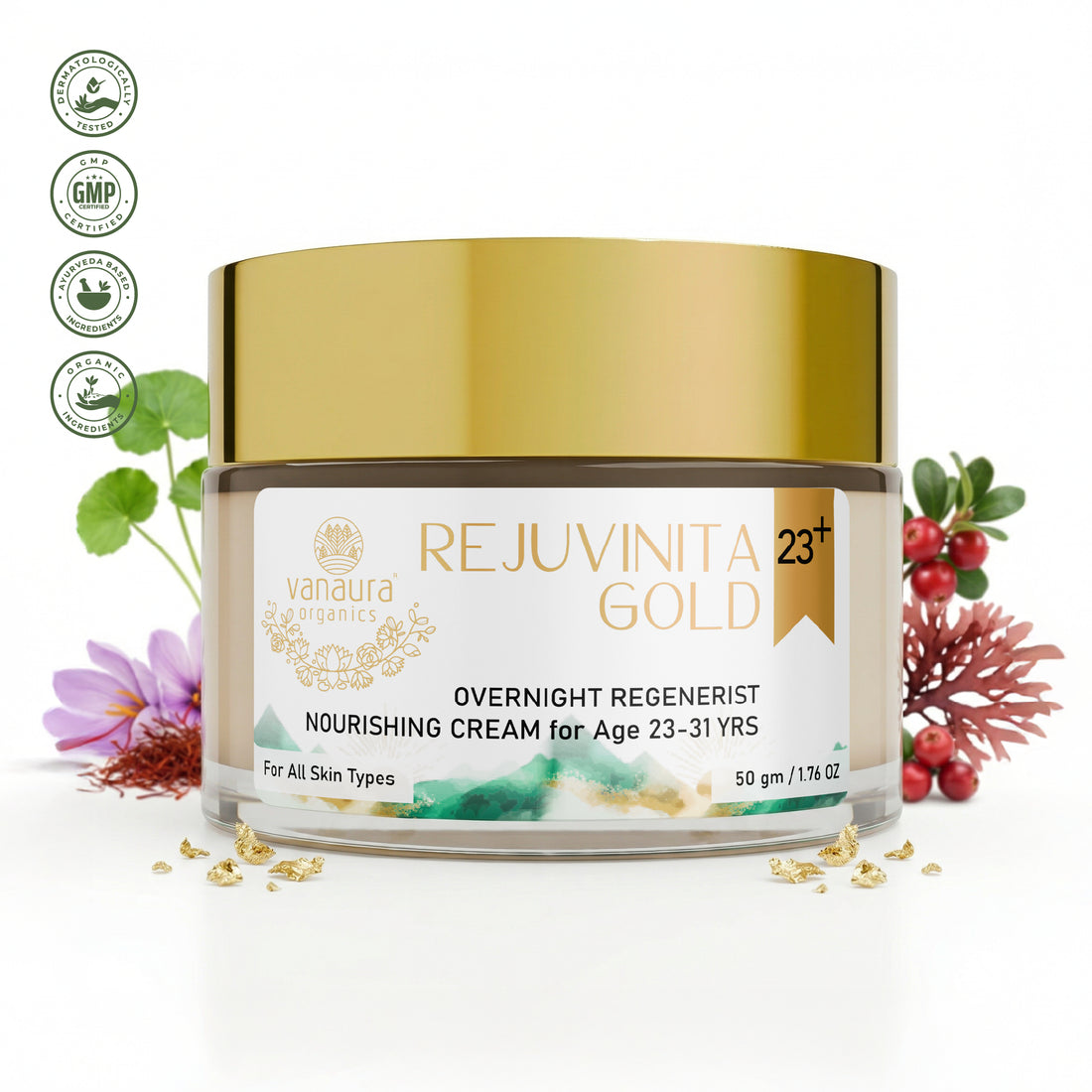 Rejuvinita Gold 23+ (for 23-31yrs)-Overnight Regenerist Nourishing Cream- 50g
