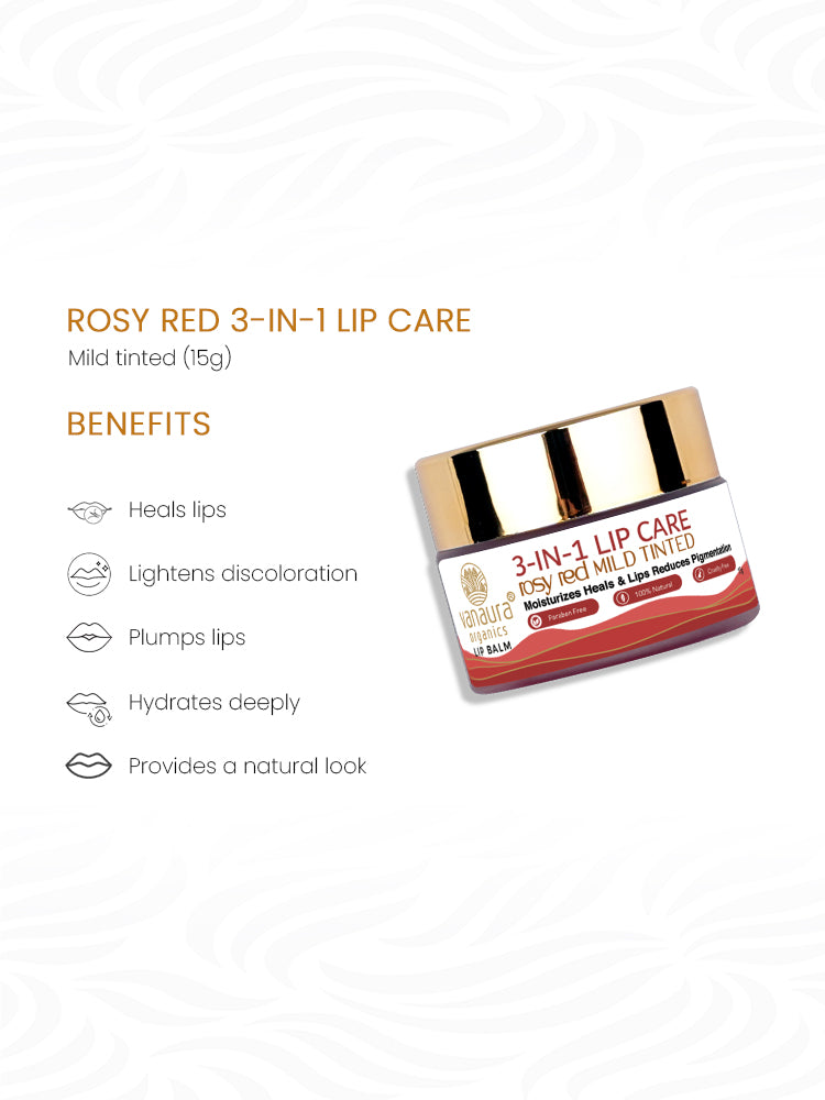 Rosy Red 3-in-1 lip balm - tinted 15g